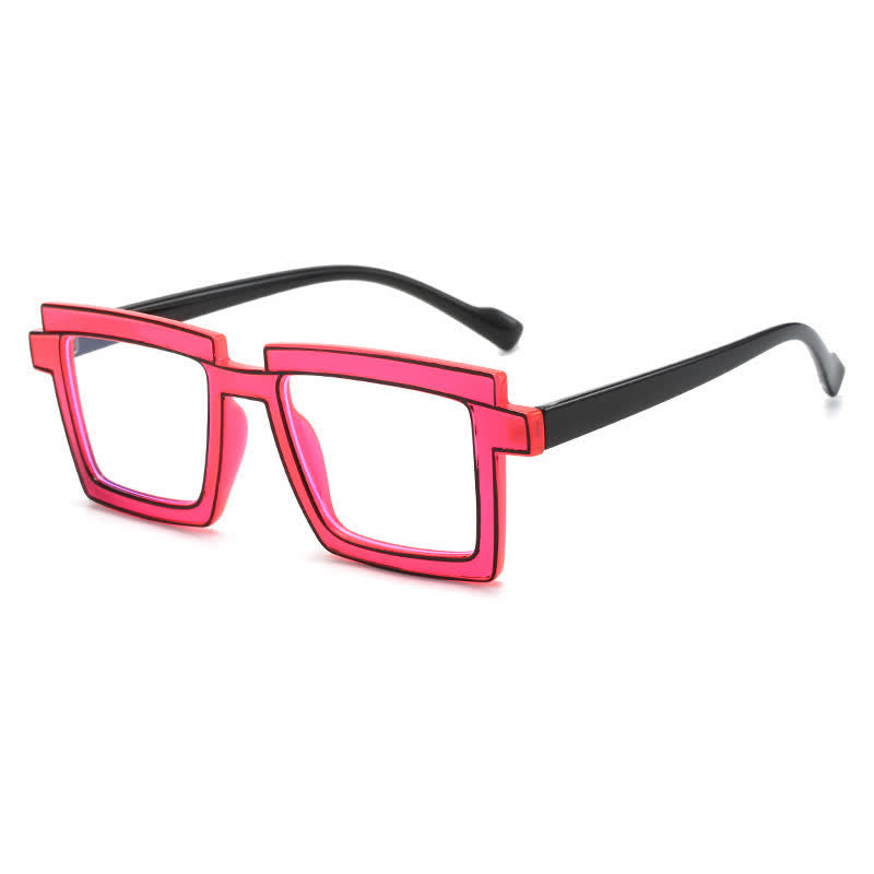 Spykay™ EG26813 Fluorescent Colorblock Square Frame Anti-blue Light Glasses