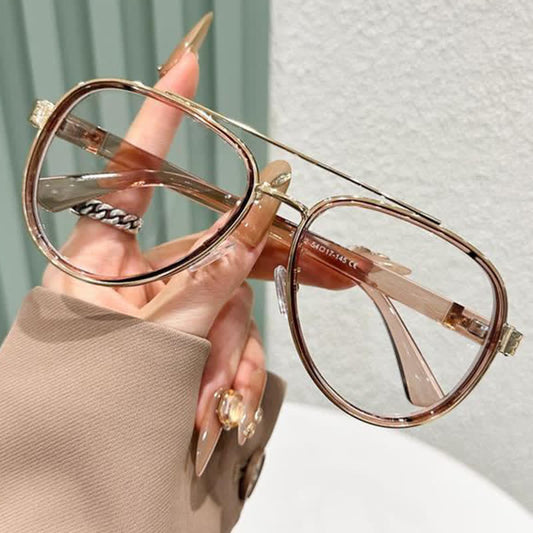 Spykay™ EG26816 Fashion Double Bridges Anti-blue Light Oversized Aviator Glasses