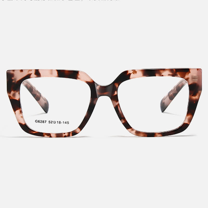 Spykay™ EG26819 Tortoise Shell Pattern Square Frame Simple Anti-blue Light Glasses