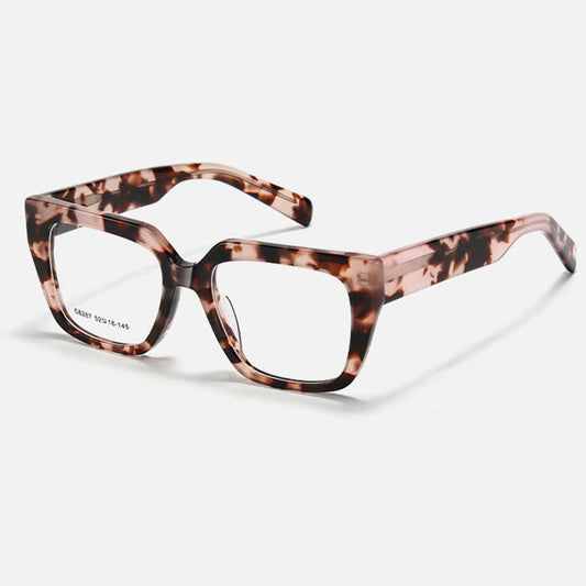 Spykay™ EG26819 Tortoise Shell Pattern Square Frame Simple Anti-blue Light Glasses
