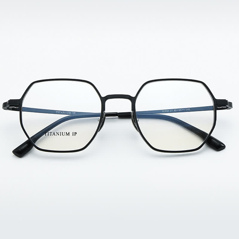 Spykay™ EG26822 Lightweight Titanium Geometric Frame Anti-blue Light Glasses