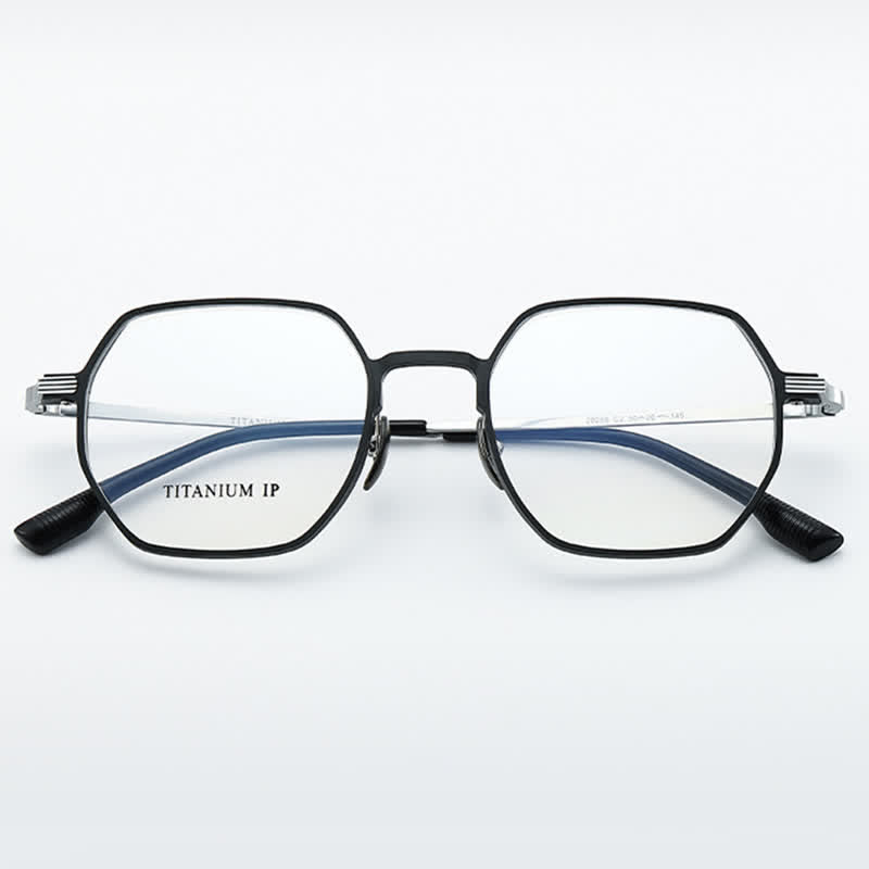 Spykay™ EG26822 Lightweight Titanium Geometric Frame Anti-blue Light Glasses