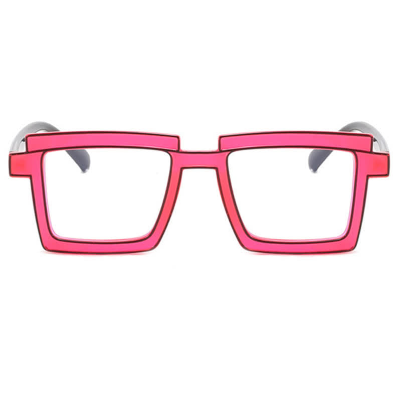 Spykay™ EG26813 Fluorescent Colorblock Square Frame Anti-blue Light Glasses
