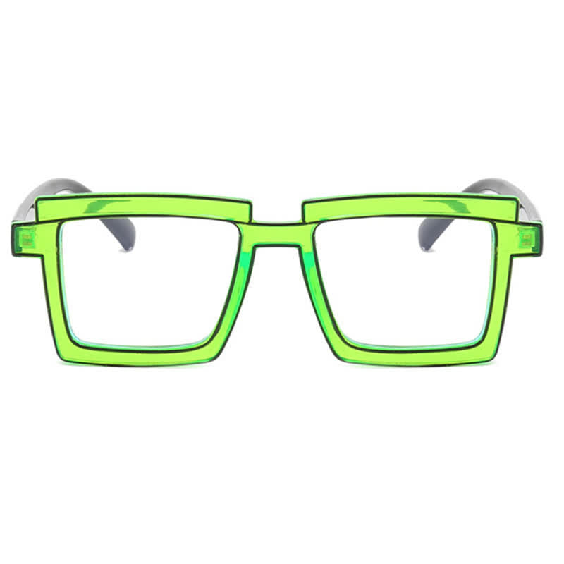 Spykay™ EG26813 Fluorescent Colorblock Square Frame Anti-blue Light Glasses
