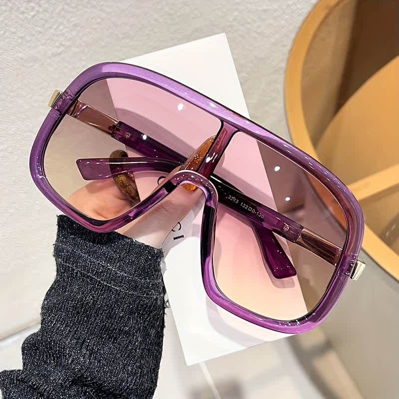 Spykay™ SG60952 Flat Top Double Bridges Oversized Trendy Aviator Sunglasses