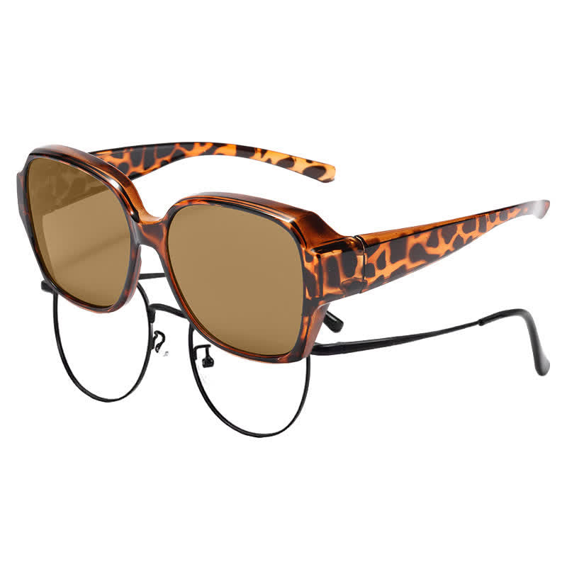 Spykay™ SG60859 Square Frame Polarized Driving Sunglasses Fit Over Glasses for Nearsighted People