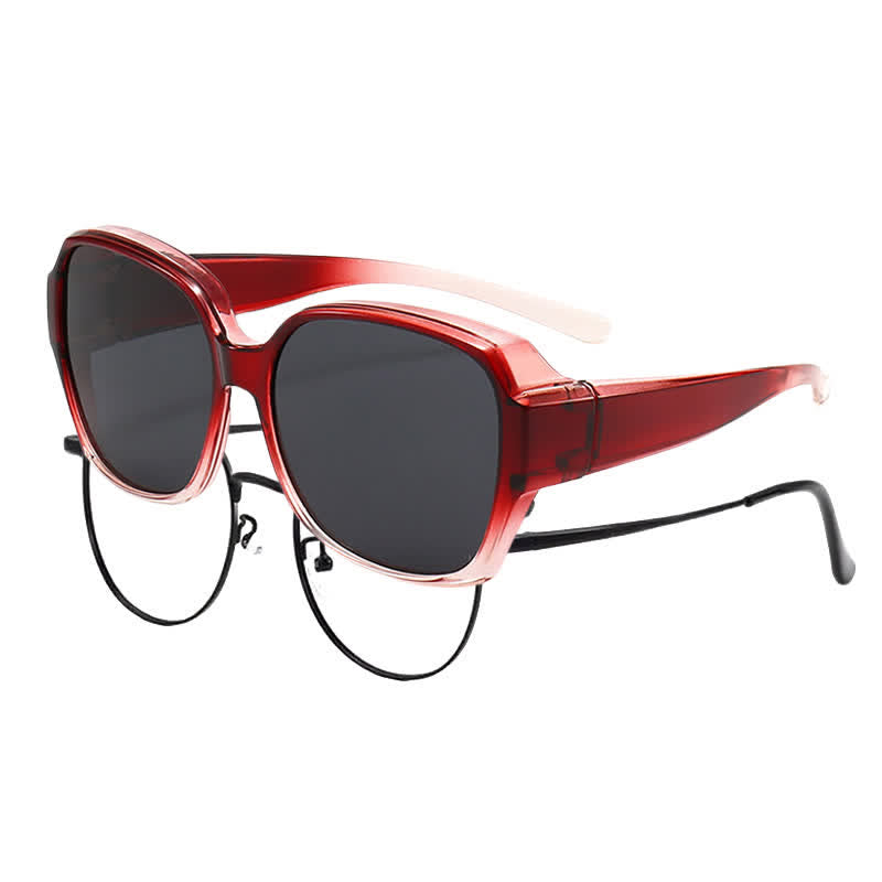 Spykay™ SG60859 Square Frame Polarized Driving Sunglasses Fit Over Glasses for Nearsighted People