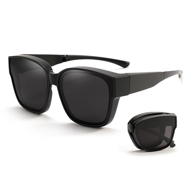 Spykay™ SG60955 Fit Over Glasses Square Frame Foldable Polarized Sunglasses for Women Men
