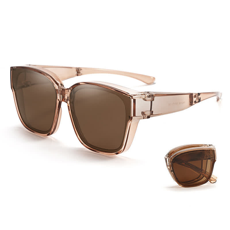 Spykay™ SG60955 Fit Over Glasses Square Frame Foldable Polarized Sunglasses for Women Men