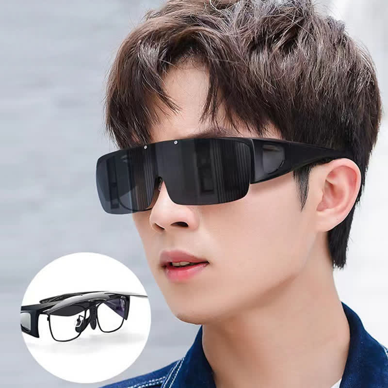 Spykay™ SG60962 Fit Over Glasses Clip-On Lenses Polarized Sunglasses for Driving&Cycling