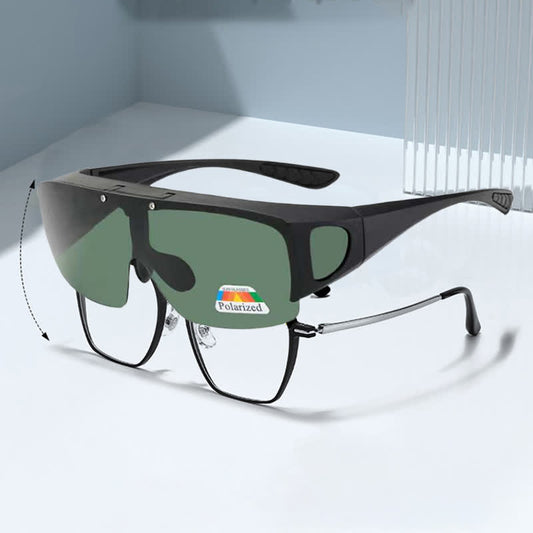 Spykay™ SG60962 Fit Over Glasses Clip-On Lenses Polarized Sunglasses for Driving&Cycling