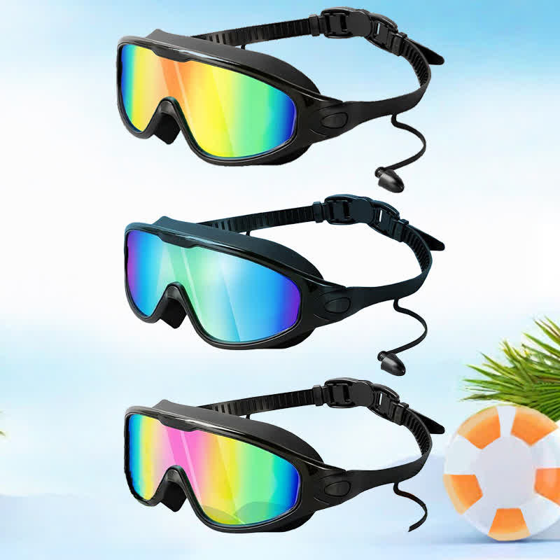 Spykay™ SG60964 Unisex Large Frame Swim Goggles with Nose Cover,Earplugs And Case