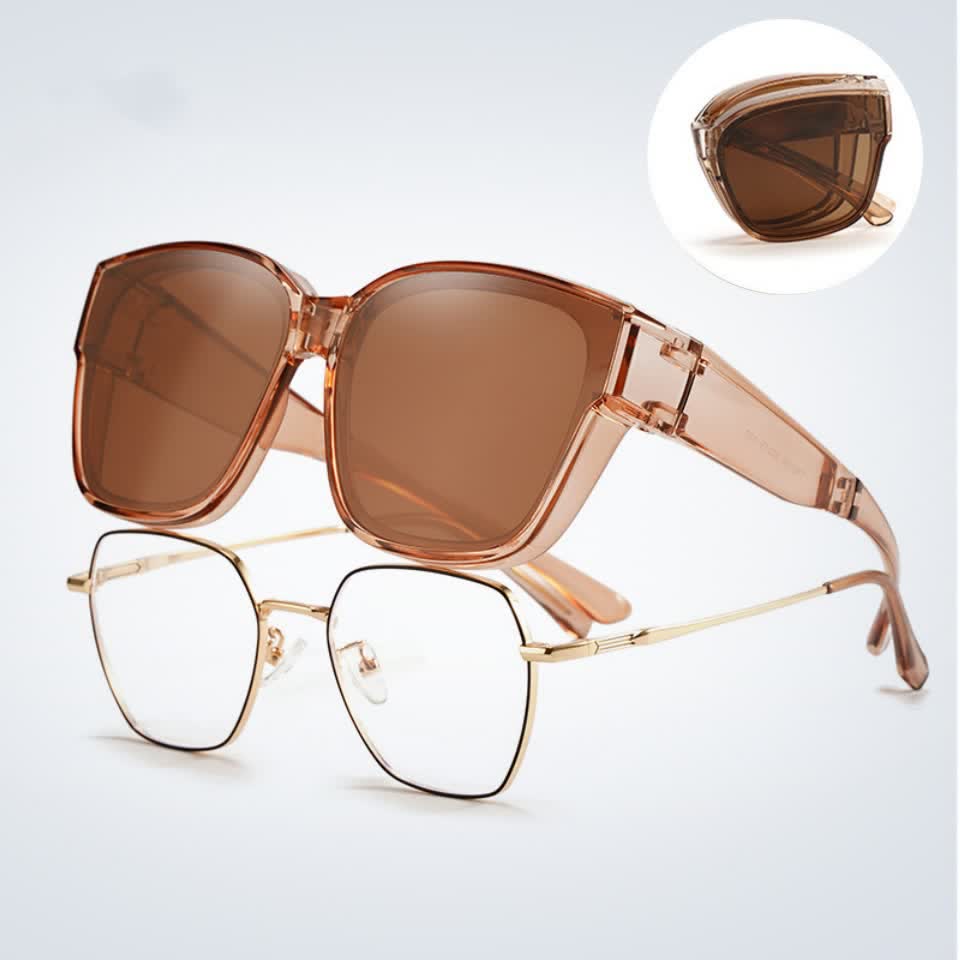 Spykay™ SG60955 Fit Over Glasses Square Frame Foldable Polarized Sunglasses for Women Men