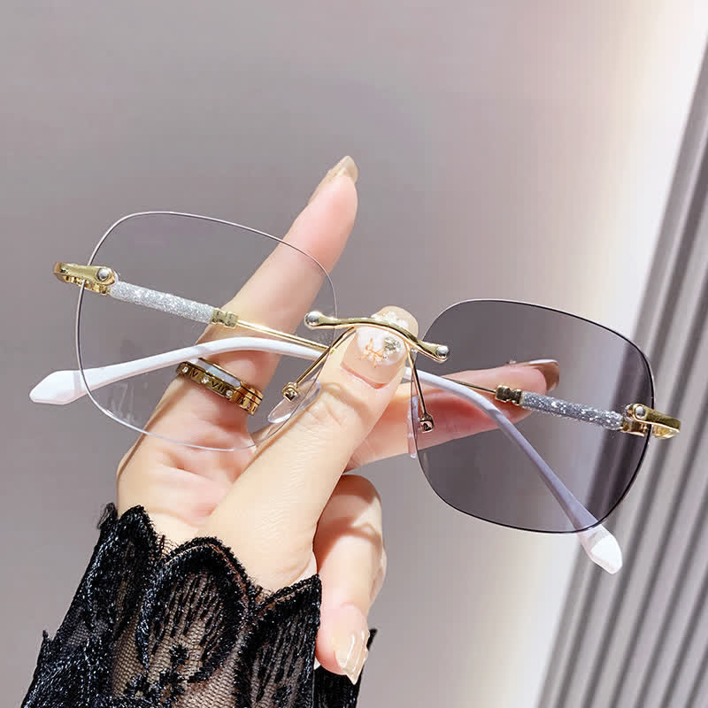 Spykay™ SG60971 Square Frame Rimless Hipster Photochromic Sunglasses