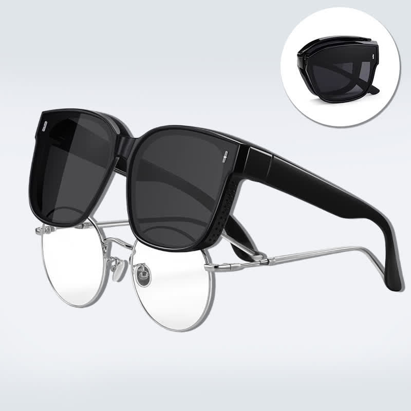 Spykay™ SG60956 Fit Over Glasses Square Frame Foldable Sunglasses for Women Men