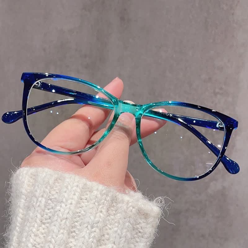 Spykay™ EG1012 Women's Round PC Frame Personality Fashion Clear Lens Glasses With Gradient Tint Clear Glasses Accessories