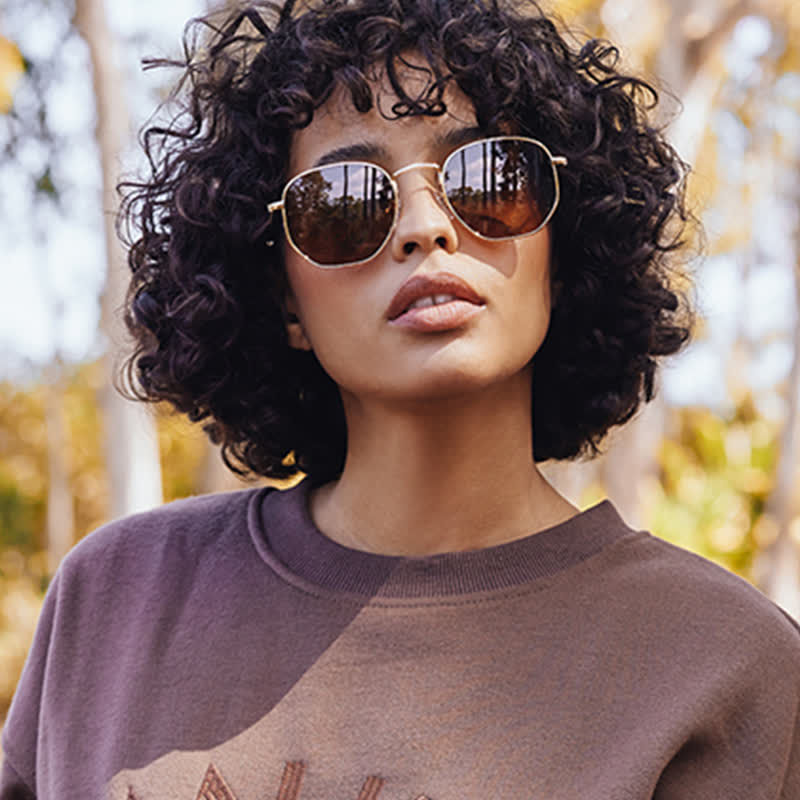 Spykay™ SG60977 Hipster Geometric Frame Metal Retro Sunglasses