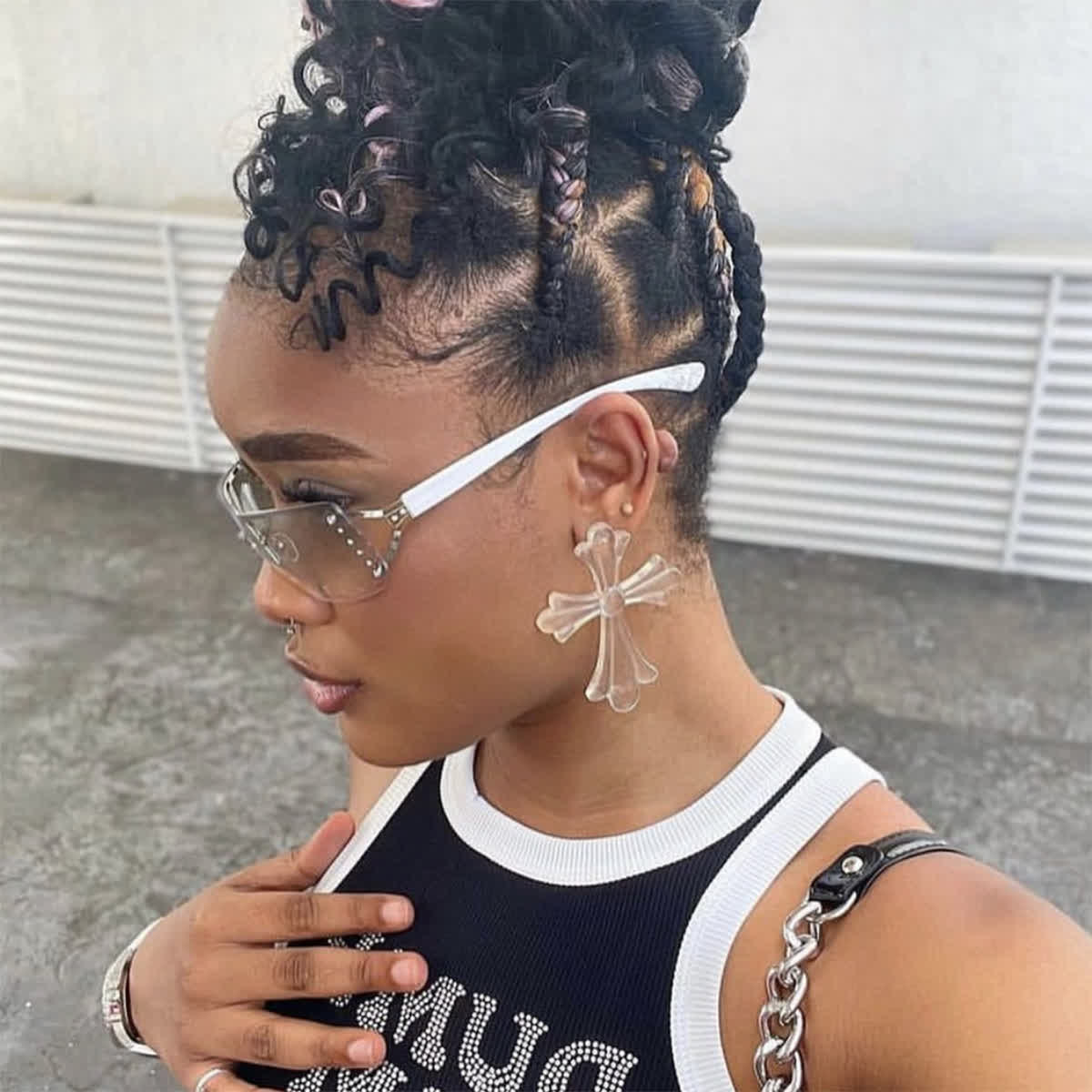 Spykay™ SG1009 Y2K Rectangle Frame Crystal Fashion Sunglasses