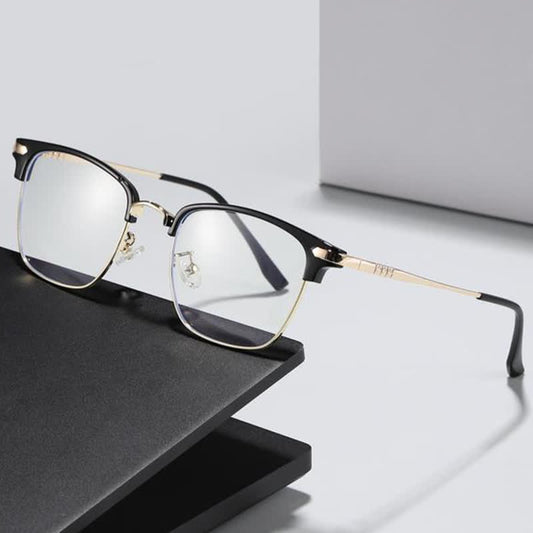 Spykay™ EG26833 Semi-Rimless Retro Square Frame Anti-blue Light Browline Glasses