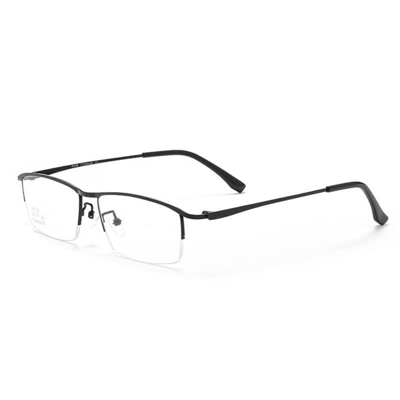 Spykay™ EG26842 Simple Semi-Rimless Titanium Rectangle Frame Anti-blue Light Glasses