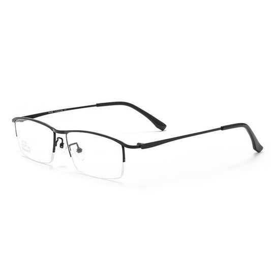 Spykay™ EG26842 Simple Semi-Rimless Titanium Rectangle Frame Anti-blue Light Glasses