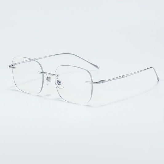 Spykay™ EG26850 Square Titanium Frame Anti-blue Light Hipster Rimless Glasses