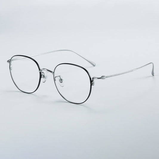 Spykay™ EG26855 Round Titanium Frame Anti-blue Light Simple Glasses