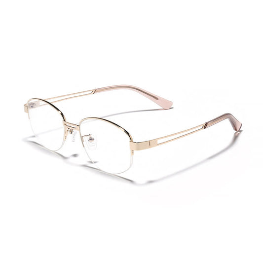 Spykay™ EG26860 Oval Metal Frame Hollow-out Temples Anti-blue Light Fashion Glasses