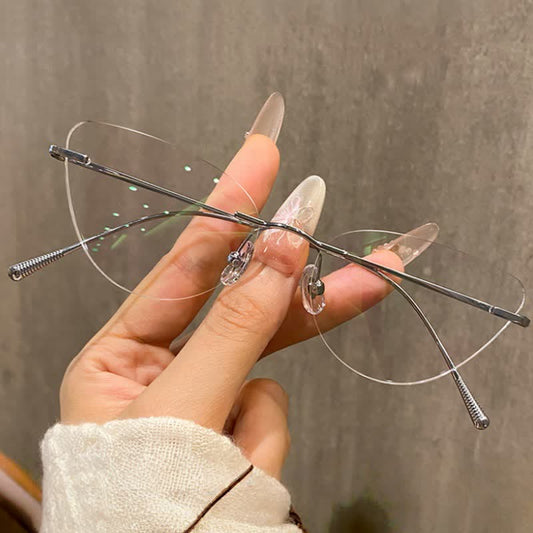 Spykay™ EG26862 Cat-Eye Titanium Frame Anti-blue Light Hipster Rimless Glasses