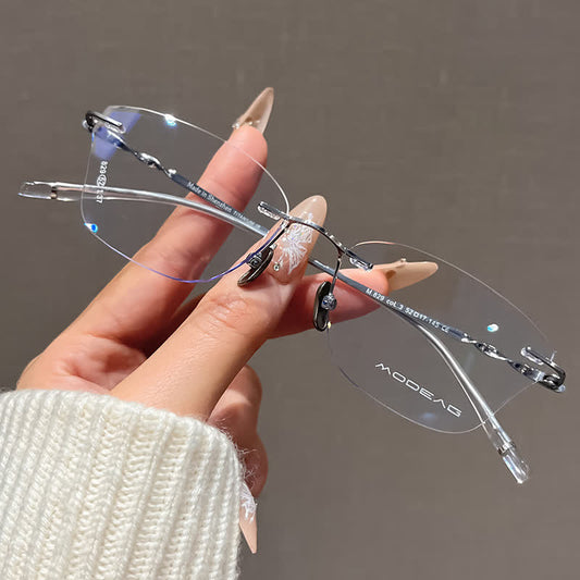 Spykay™ EG26889 Butterfly Titanium Frame Anti-blue Light Rimless Glasses