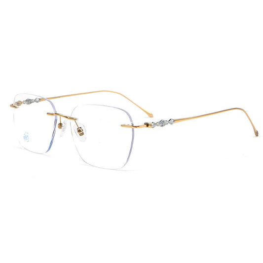 Spykay™ EG26917 Unsiex Retro Square Titanium Frame Anti-blue Light Rimless Glasses