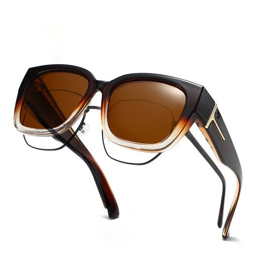 Spykay™ SG61037 Fit Over Glasses Square Frame Polarized Sunglasses