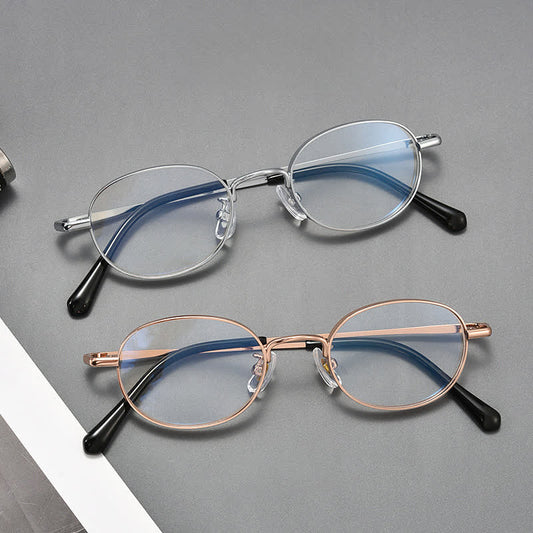 Spykay™ EG26933 Titanium Oval Frame Retro Anti-blue Light Glasses