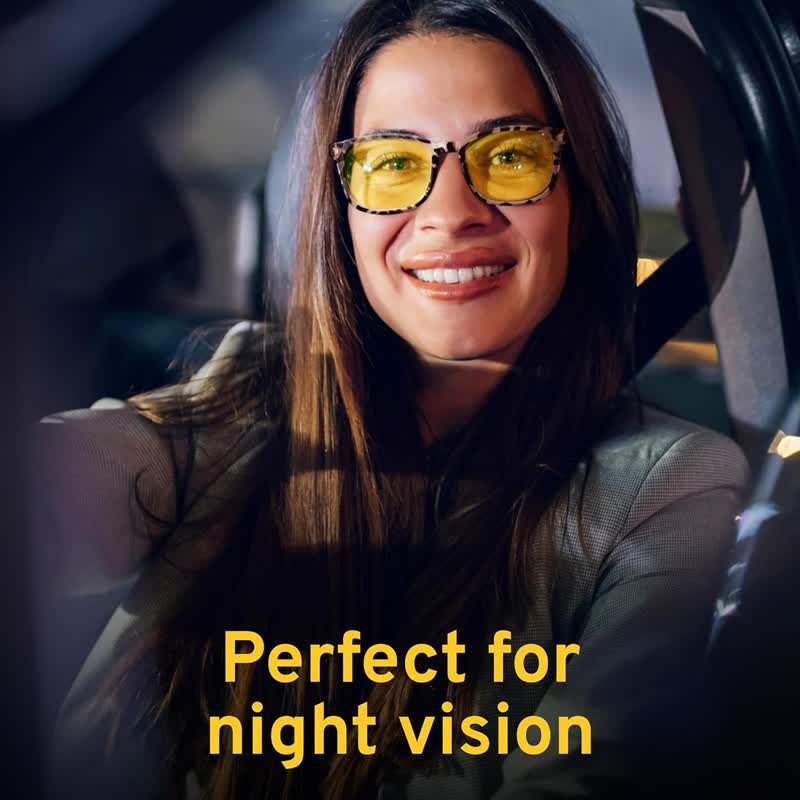 Spykay™ EG60824 Anti-blue Light Square Frame Glasses with Night Vision Lenses For Driving&Gaming&Daily