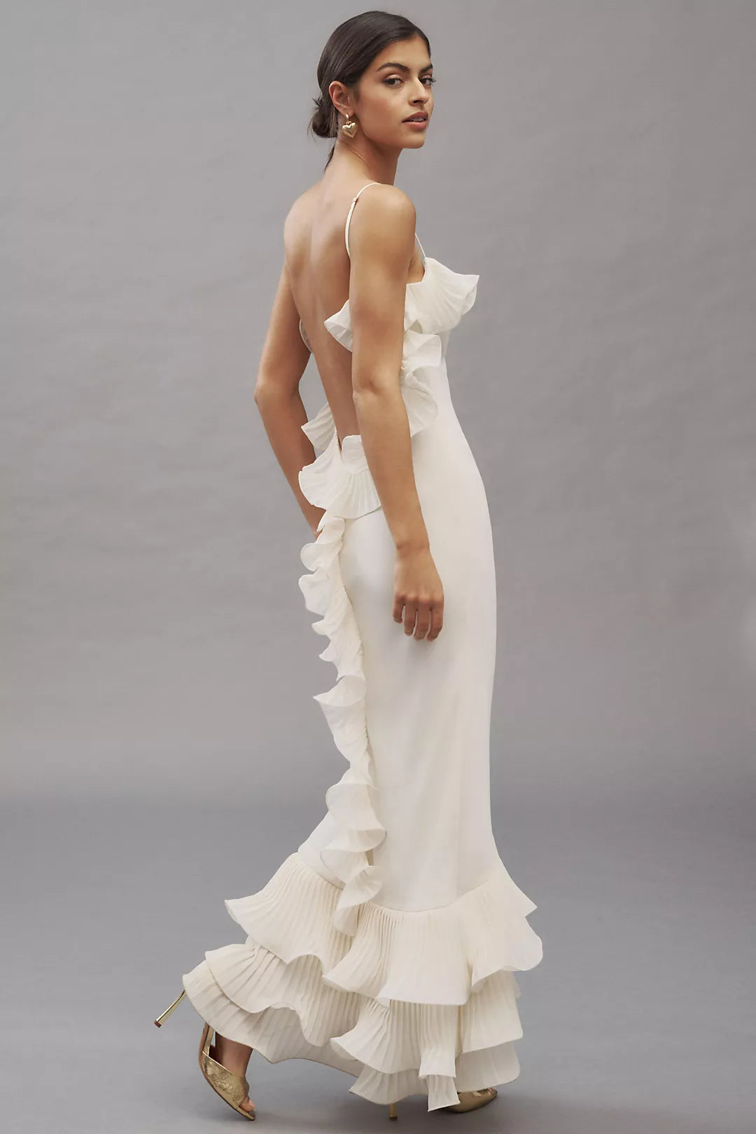 Ruffle Spaghetti Strap Maxi Dress