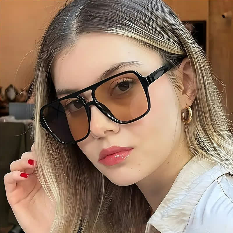 Spykay™ SG60718 Double Bridges Square Frames Retro-Vintage Sunglasses