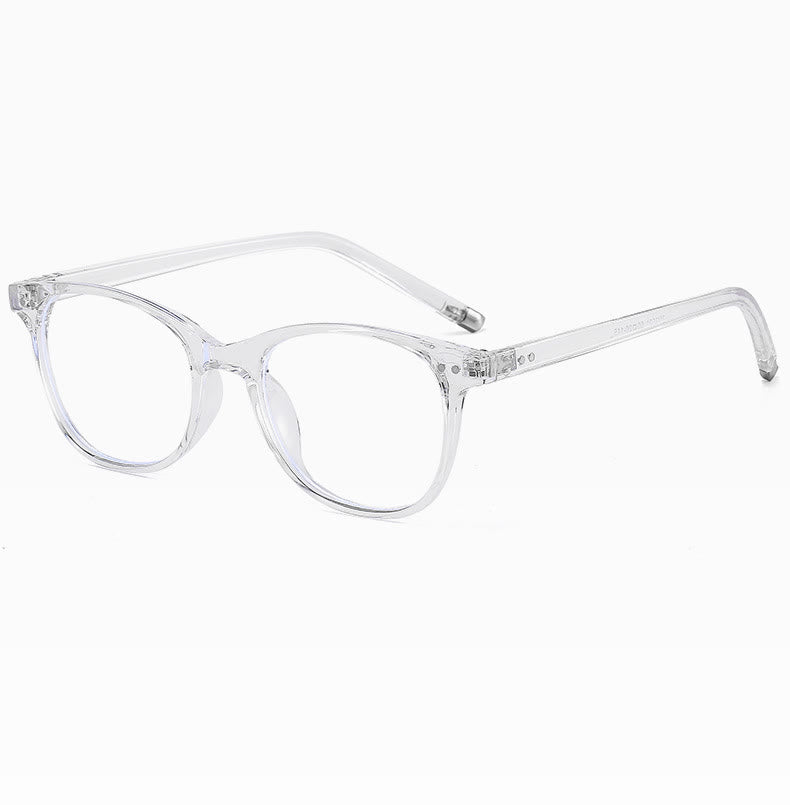 Spykay™ EG1014 Oval Small Frame Vintage Rivet Classic Travel Hammered Flat Lens Blue Light Blocking Glasses For Women
