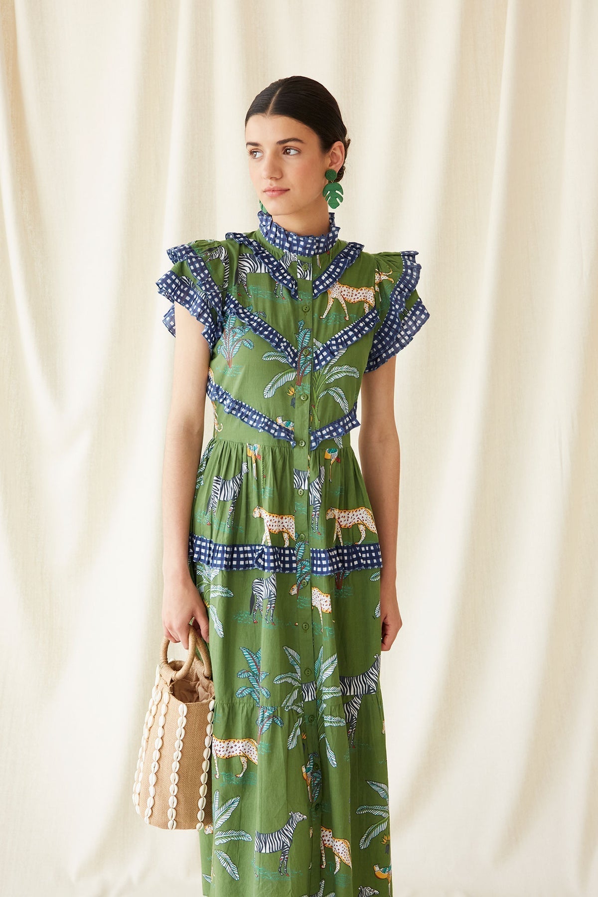 Ruffle Striped Floral Dress