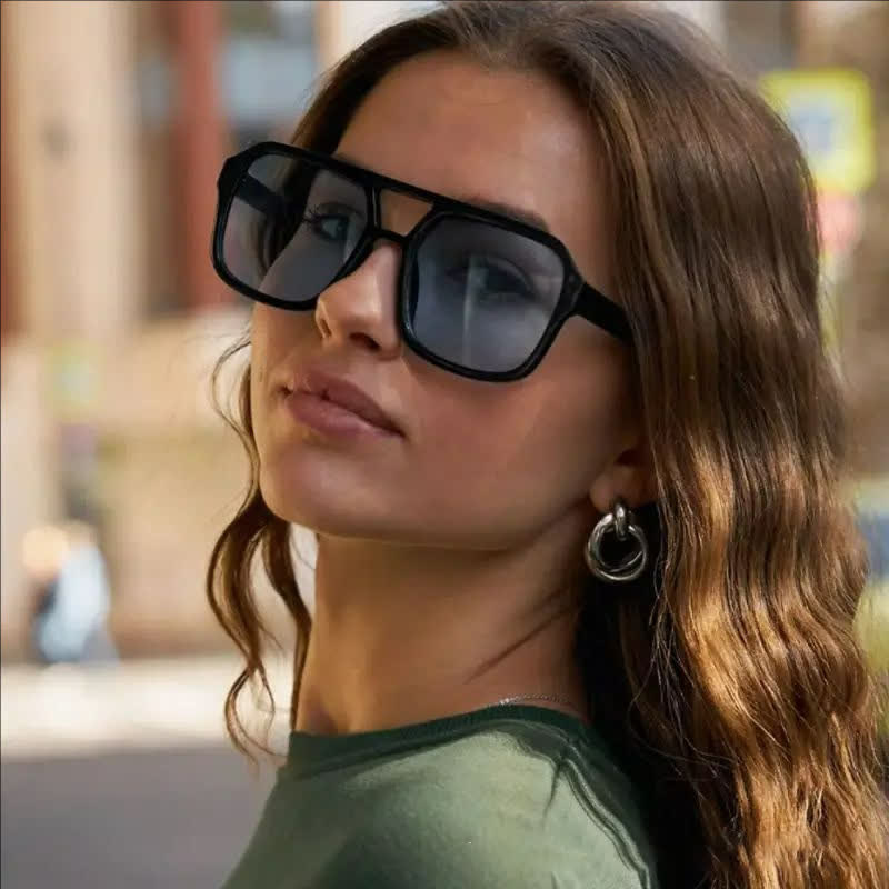 Spykay™ SG60718 Double Bridges Square Frames Retro-Vintage Sunglasses