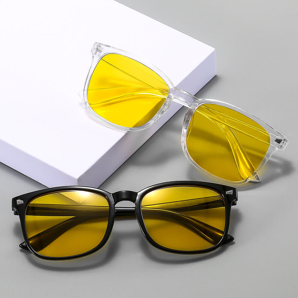 Spykay™ EG60824 Anti-blue Light Square Frame Glasses with Night Vision Lenses For Driving&Gaming&Daily