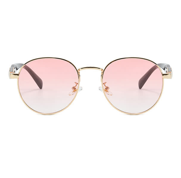 Spykay™ SG60714 Retro-Vintage Round Frame Metal Temples Sunglasses