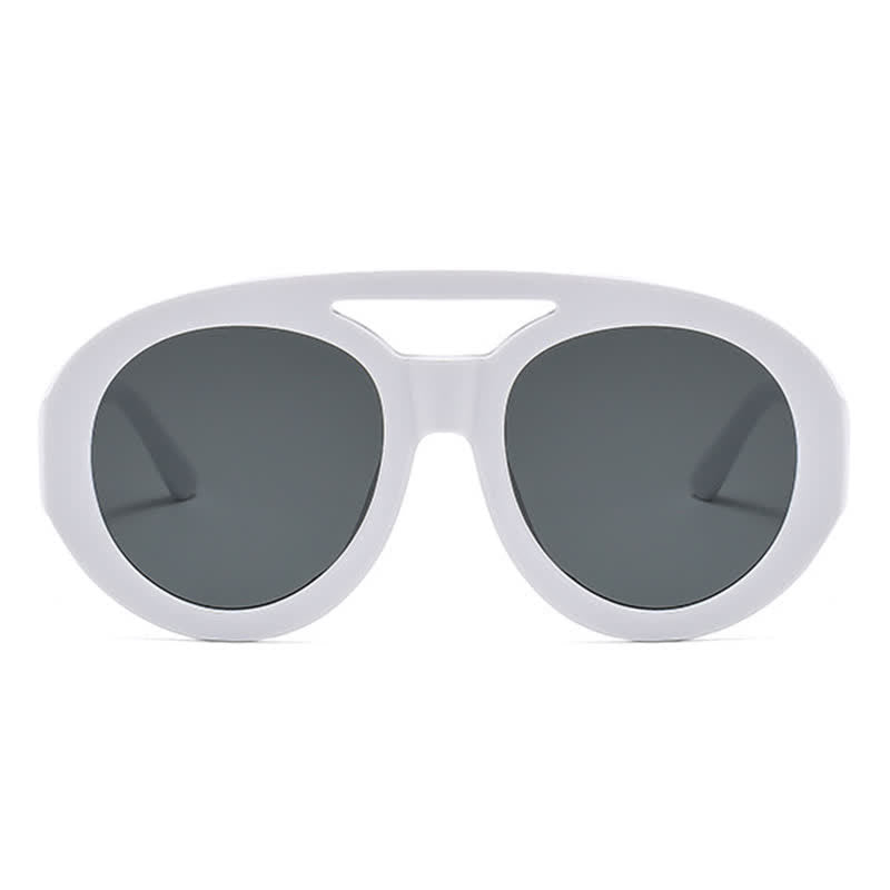 Spykay™ SG60741 Round Frame Double Bridges Oversized Aviator Sunglasses
