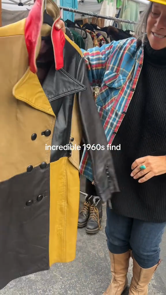 Patchwork Leather Trench Coat