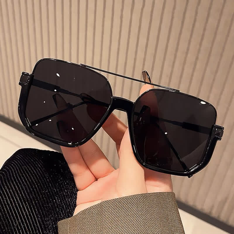 Spykay™ SG60691 Unisex Double Bridges Square Frame Semi-Rimless Sunglasses