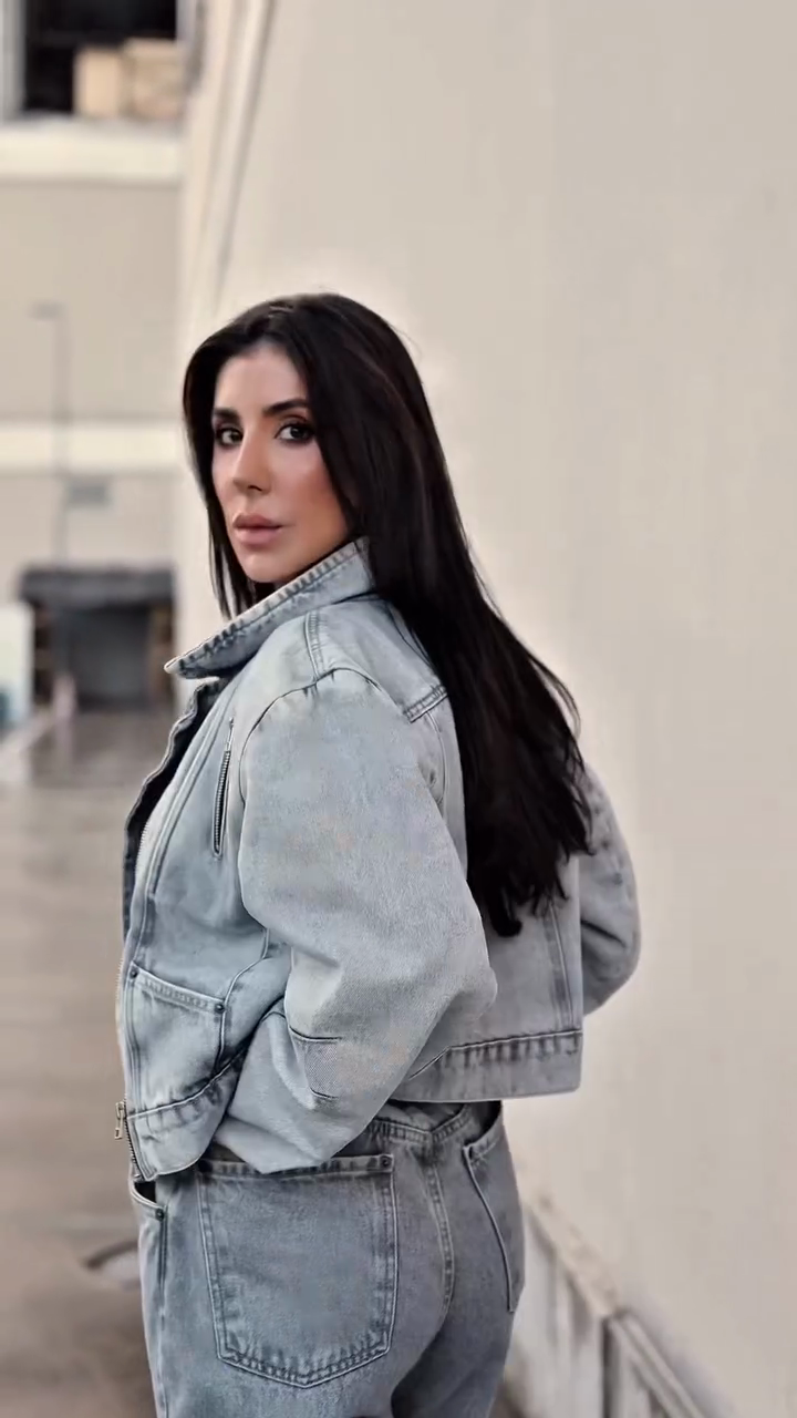 Light Wash Denim Jacket and Wide Leg Jeans Set