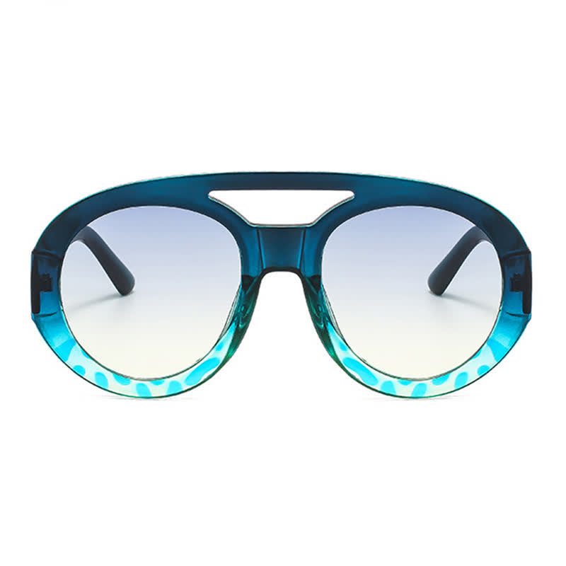 Spykay™ SG60741 Round Frame Double Bridges Oversized Aviator Sunglasses