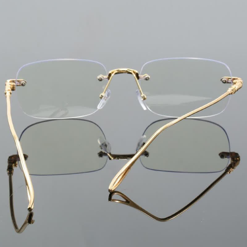 Spykay™ EG26748 Unisex Rimless Metal Frame Simple Anti-blue Light Glasses