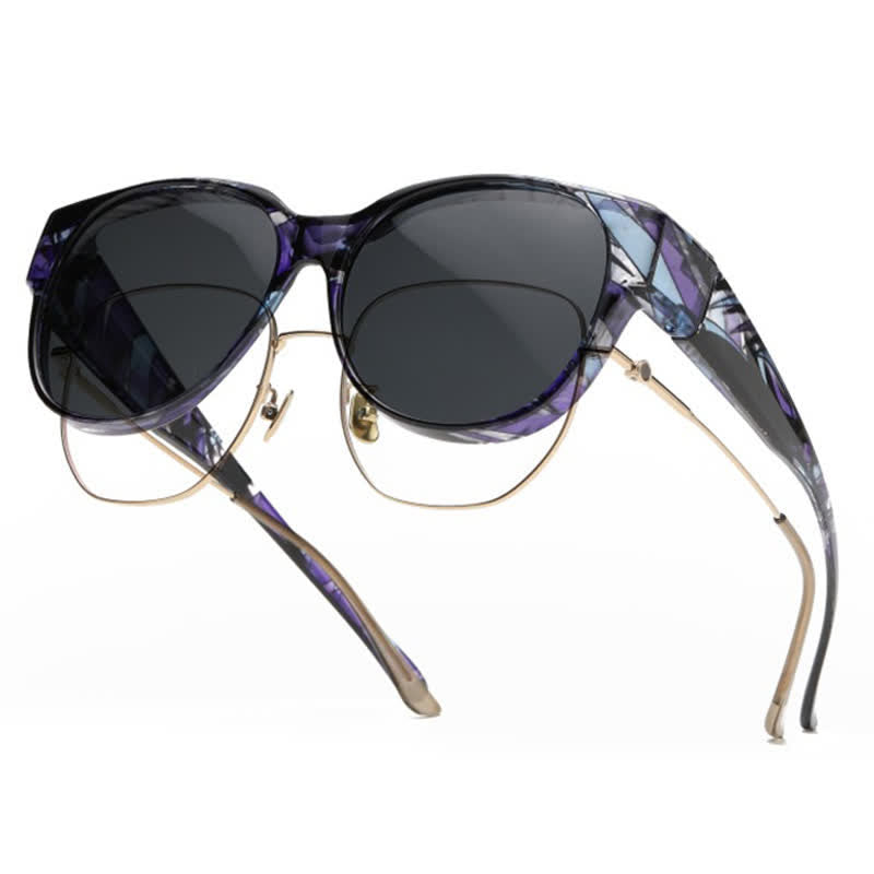 Spykay™ SG60958 Fit Over Glasses Floral Frame Polarized Sunglasses for Driving