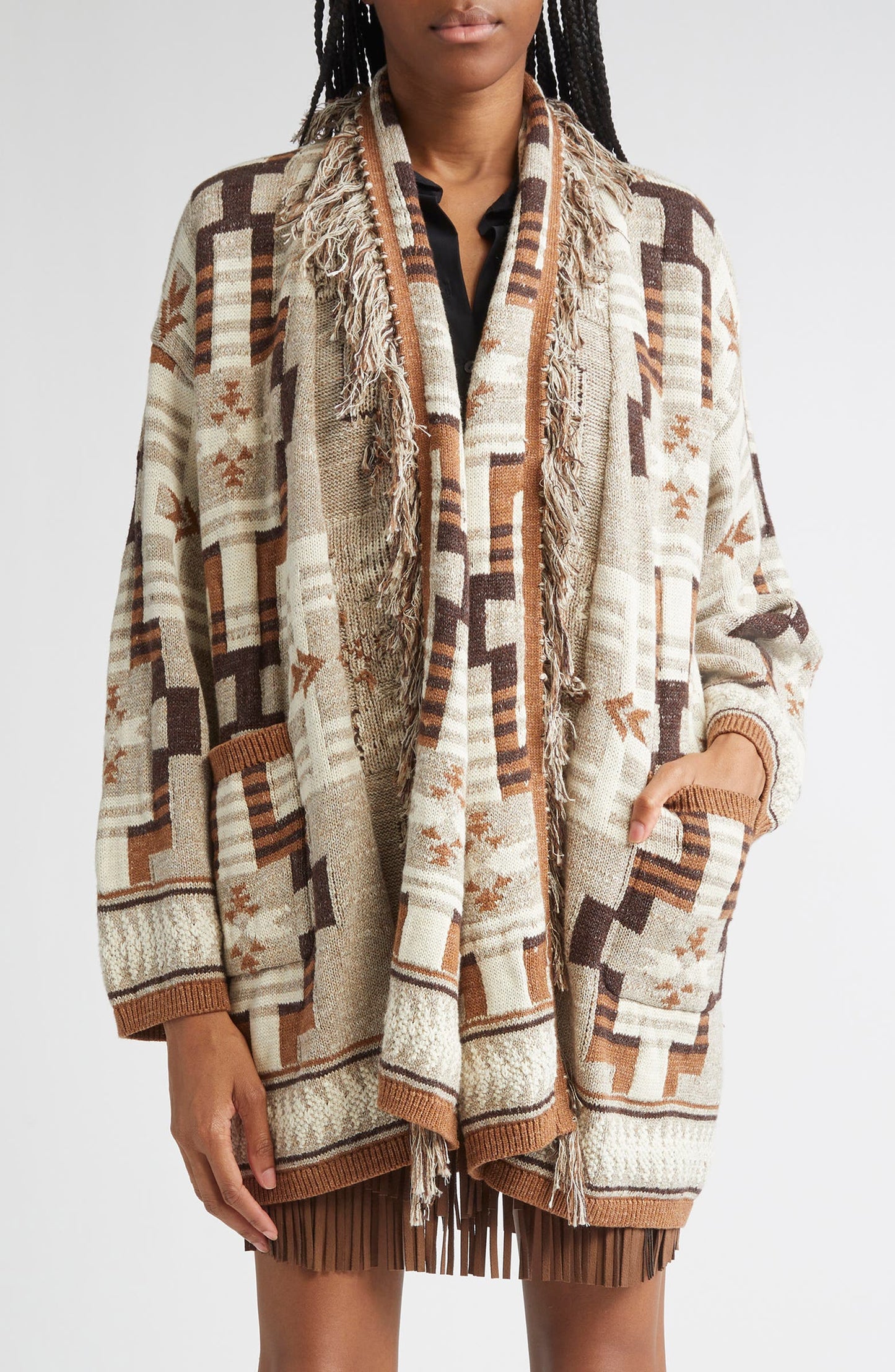 Southwestern - Inspired Fringed Cardigan