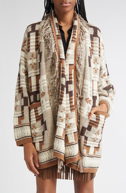 Southwestern - Inspired Fringed Cardigan